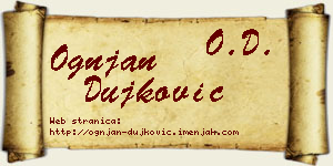 Ognjan Dujković vizit kartica